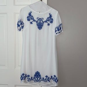 white embroidered dress NWOT